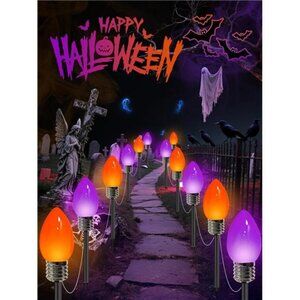 12 Pack C9 Halloween Lights Outdoor, Jumbo Bulbs Outdoor Halloween Decorations